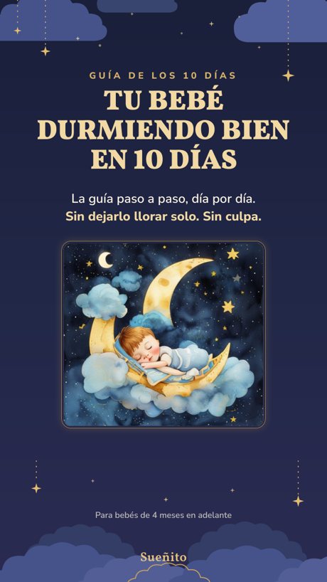 Portada de la guía Sueñito: tu bebé durmiendo bien en 10 días